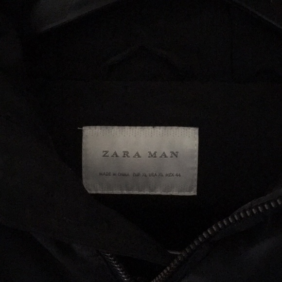 Zara MAN Long Quilted Coat With Faux Fur Hood - Picture 6 of 12